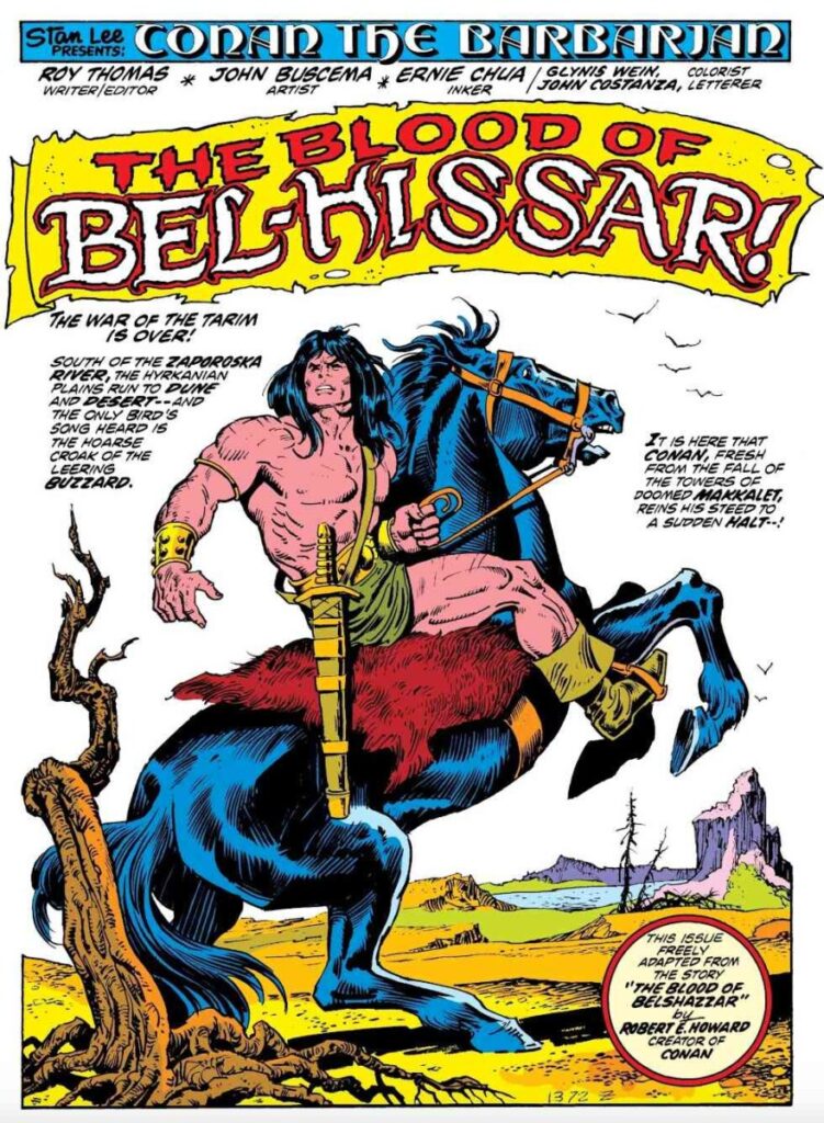 Conan riding a horse