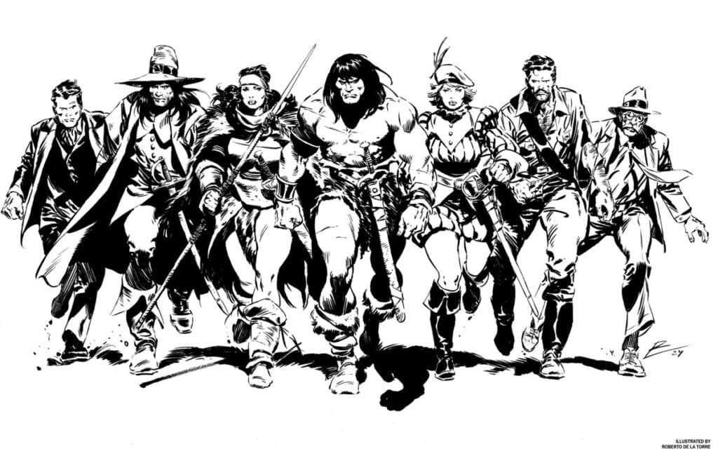 obert E. Howard characters pin-up in Savage Sword of Conan #4