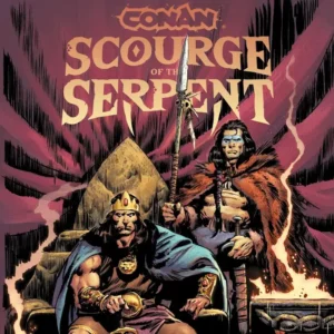 Conan Scourge of the Serpent comic cover with throne scene