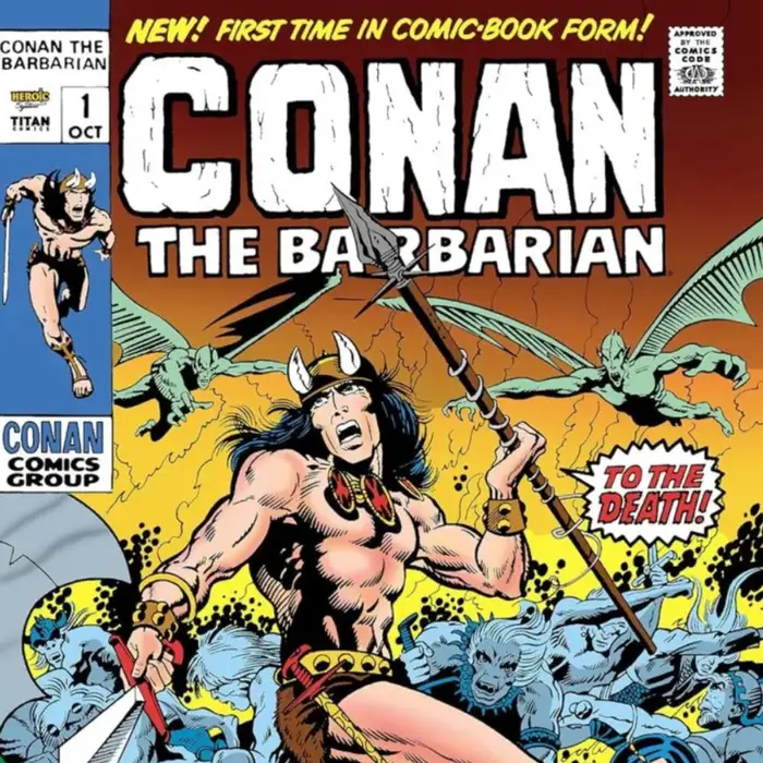 Conan the Barbarian issue 1 comic cover with bold Conan title