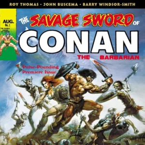 The Savage Sword of Conan issue 1 cover with bold Conan title